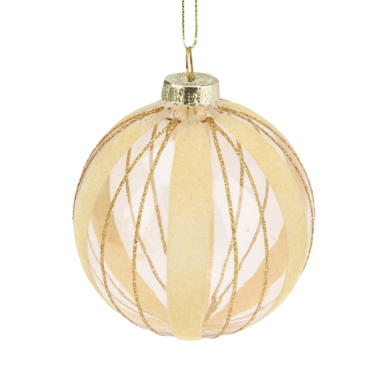 Glob Xmas Ball v1, Excellent Houseware, 8 cm, sticla, galben deschis - imagine 4